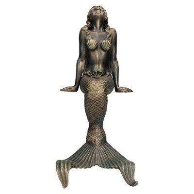 "AB Tools 16"" Mermaid Cast Iron Statue Figure Ornament Garden Water Pond Shelf Sitting" - image 1