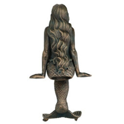 "AB Tools 16"" Mermaid Cast Iron Statue Figure Ornament Garden Water Pond Shelf Sitting" - thumbnail 3