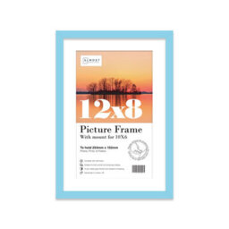 "12X8"" Light Blue Frame With Mount For 10X6"" Pictures 20mm Slim Edge Portrait And Landscape Display With Wall Hooks And Kickstand" - thumbnail 1