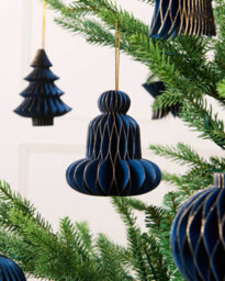 Werchristmas Set Of 12 Navy Paper Christmas Decorations, 15 Cm - thumbnail 4