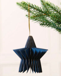 Werchristmas Set Of 12 Navy Paper Christmas Decorations, 15 Cm - thumbnail 6