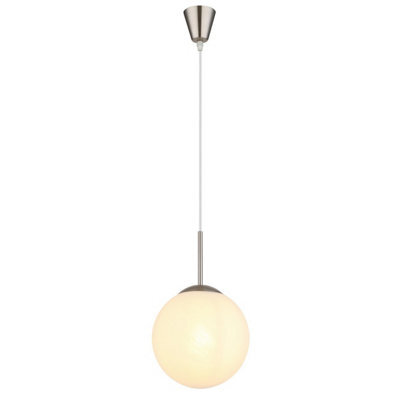 Luminosa Lighting Luminosa Kop Globe Pendant Ceiling Light Nickel Matt Balls Opal Alabaster Optic Glass Shade 1X E27 - image 1