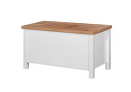 Timber Art Design Astbury Ottoman Blanket Box Chest Bench Seat Storage Cabinet White And Oak - thumbnail 2