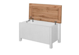 Timber Art Design Astbury Ottoman Blanket Box Chest Bench Seat Storage Cabinet White And Oak - thumbnail 3