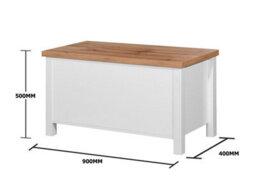 Timber Art Design Astbury Ottoman Blanket Box Chest Bench Seat Storage Cabinet White And Oak - thumbnail 6