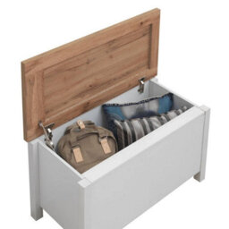 Timber Art Design Astbury Ottoman Blanket Box Chest Bench Seat Storage Cabinet White And Oak - thumbnail 4