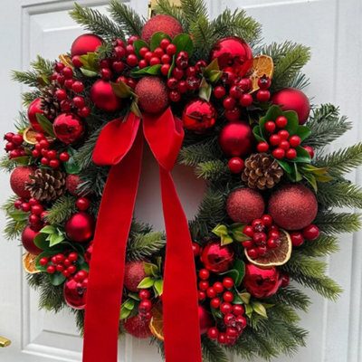 Amorly Christmas Decorations Christmas Wreaths For Party Celebration Walls Doors,15In Outdoor Prelit Christmas Door Wreath With Lights - image 1