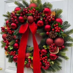 Amorly Christmas Decorations Christmas Wreaths For Party Celebration Walls Doors,15In Outdoor Prelit Christmas Door Wreath With Lights - thumbnail 1