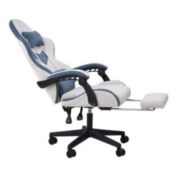 Thehotsale Ergonomic Gaming Chair With Footrest And Usb Massage Lumbar Support, Grey & Blue - thumbnail 2