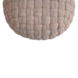Wyld Haus Noto Tube Cream Hand-Knitted Cotton Pouffe Footstool - thumbnail 7