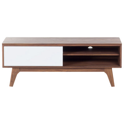 Wyld And Coco Two-Tone Tv Stand Dark Brown And White With Storage And Cable Management, W117 X D35 X H44Cm - image 1