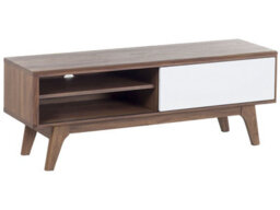 Wyld And Coco Two-Tone Tv Stand Dark Brown And White With Storage And Cable Management, W117 X D35 X H44Cm - thumbnail 3
