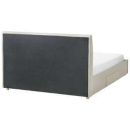 Beliani Bed With Storage Drawers Fabric Soutrin 160 X 200 Cm (Eu King Size) Beige - thumbnail 8