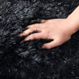 Ameha Black Shaggy Door Mat 50X80 Cm For Bedroom Non Slip Soft Fluffy Thick Pile Small Rug Non-Shedding Easy To Clean - thumbnail 9