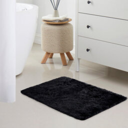 Ameha Black Shaggy Door Mat 50X80 Cm For Bedroom Non Slip Soft Fluffy Thick Pile Small Rug Non-Shedding Easy To Clean - thumbnail 8