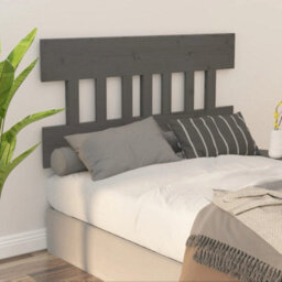 Berkfield Bed Headboard Grey 153.5X3X81 Cm Solid Wood Pine - thumbnail 5