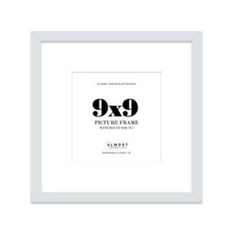 "9X9"" Light Grey Picture Frame - 9X9"" Square Frame With 7X7"" Mount For 9X9""/7X7"" Pictures Moderrn Style Thin Edge, 1 Pack" - thumbnail 1