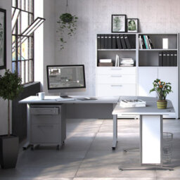 Furniture To Go Prima Desk 150 Cm In White With Silver Grey Steel Legs - thumbnail 4