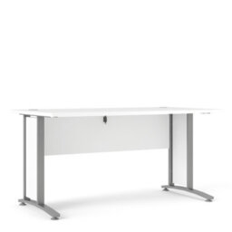 Furniture To Go Prima Desk 150 Cm In White With Silver Grey Steel Legs - thumbnail 1