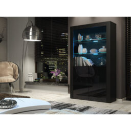 Modern Sideboard Display Cabinet Cupboard Tv Stand Living Room High Gloss Doors - Black - thumbnail 4