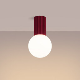 Luminosa Lighting Luminosa Halo Bathroom Ceiling Light Burgundy 1X G9Ip44 - thumbnail 2