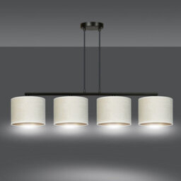 Emibig Lighting Emibig Hilde Pendant Lamp 4 X E27 Black With White Shade - thumbnail 4