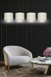 Emibig Lighting Emibig Hilde Pendant Lamp 4 X E27 Black With White Shade - thumbnail 6
