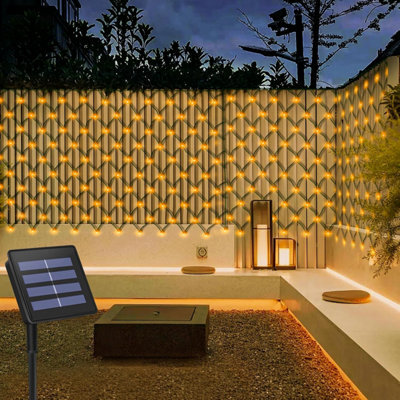 Cciland 3 M X 2 M Solar Net Lights Outdoor, 200 Led Powered Green Wire Auto On / Off Waterproof Mesh Light String For Garden