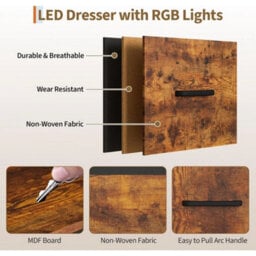 Brown 6 Drawer Dresser With Hanging Rack For Bedroom - thumbnail 5