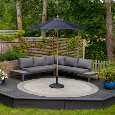 Kratos 2M Wooden Parasol In Navy - image 1
