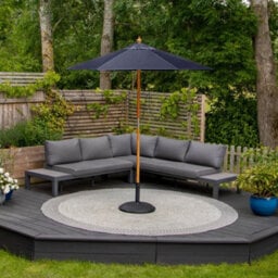 Kratos 2M Wooden Parasol In Navy