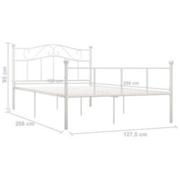 Berkfield Bed Frame White Metal 120X200 Cm - thumbnail 6