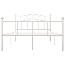 Berkfield Bed Frame White Metal 120X200 Cm - thumbnail 3