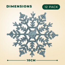 Festive Fix Hanging Glitter Snowflake Decorations Icy Blue Pack Of 12, 10Cm Christmas Ornaments Easy To Hang Stunning Decor - thumbnail 2