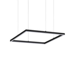 Ideal Lux Luminosa Oracle Slim Non Dim Decorative Square Integrated Pendant Light Black, 3000K, 33W