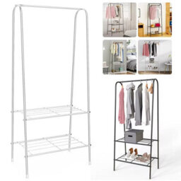 Carbon Steel Heavy Duty Clothes Rail Freestanding Metal Garment Rack Organizer - thumbnail 2