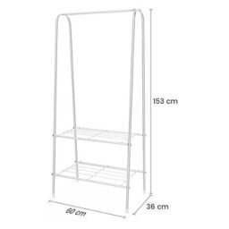 Carbon Steel Heavy Duty Clothes Rail Freestanding Metal Garment Rack Organizer
