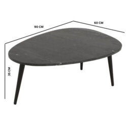 Ancient Large Tv Stand With Marble Top & Metal Legs - thumbnail 5