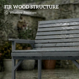 Outsunny Wooden Garden Bench 2 Seater, Patio Bench For Indoor Outdoor - thumbnail 5