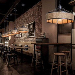 Set Of 2 Industrial 40Cm Hemp Pendant Light Modern Hanging Retro Lamp Led Ceiling Lights - thumbnail 5