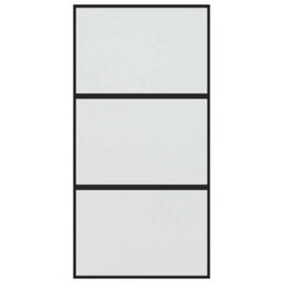 Berkfield Modern Sliding Door Black 102.5X205 Cm Tempered Glass And Aluminium - thumbnail 4