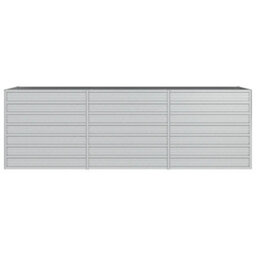 Berkfield Garden Raised Bed 240X80X77 Cm Galvanized Steel Silver - thumbnail 4