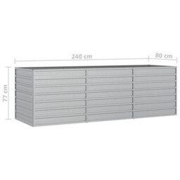 Berkfield Garden Raised Bed 240X80X77 Cm Galvanized Steel Silver - thumbnail 7