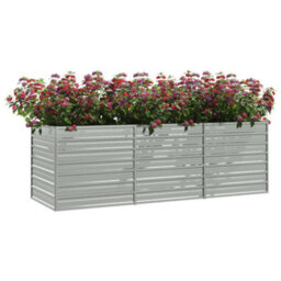 Berkfield Garden Raised Bed 240X80X77 Cm Galvanized Steel Silver - thumbnail 3