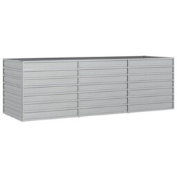 Berkfield Garden Raised Bed 240X80X77 Cm Galvanized Steel Silver - thumbnail 2
