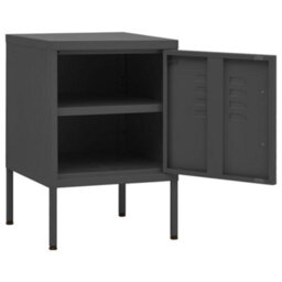 Berkfield Nightstand Anthracite 35X35X51 Cm Steel - thumbnail 4