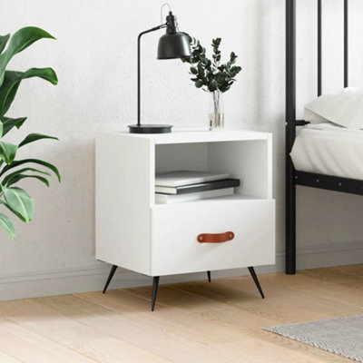 Berkfield Bedside Cabinet White 40X35X47.5 Cm Engineered Wood - image 1