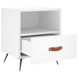 Berkfield Bedside Cabinet White 40X35X47.5 Cm Engineered Wood - thumbnail 3