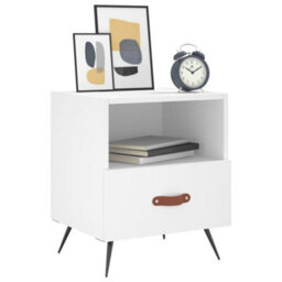 Berkfield Bedside Cabinet White 40X35X47.5 Cm Engineered Wood - thumbnail 8