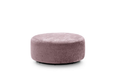 Abakus Direct Harriet Crushed Chenille Large Swivel Footstool In Pink - image 1